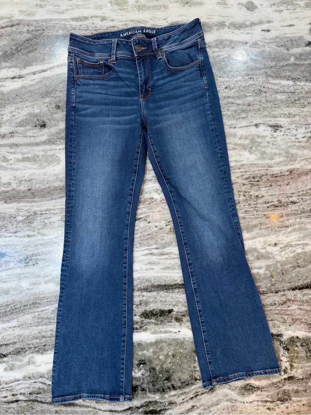American Eagle Dark Blue Flared Jeans “Kickboot Jean” Size 10 Regular